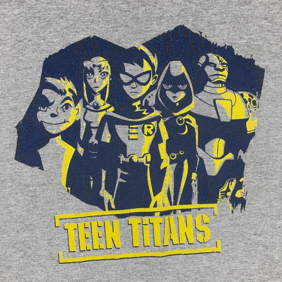 Vintage 2005 Teen Titans Graphic T Shirt Cartoon DC Comics Tee TV Movie Y2K Gray - Picture 4 of 15
